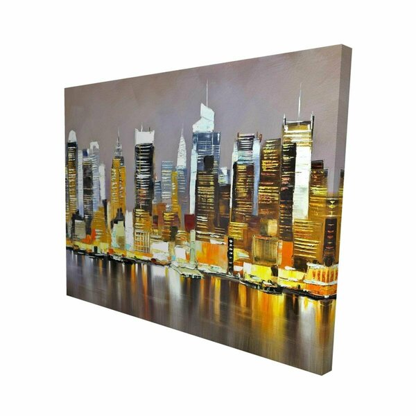Begin Home Decor 16 x 20 in. Texturized Skyscrapers by Night-Print on Canvas 2080-1620-CI57
